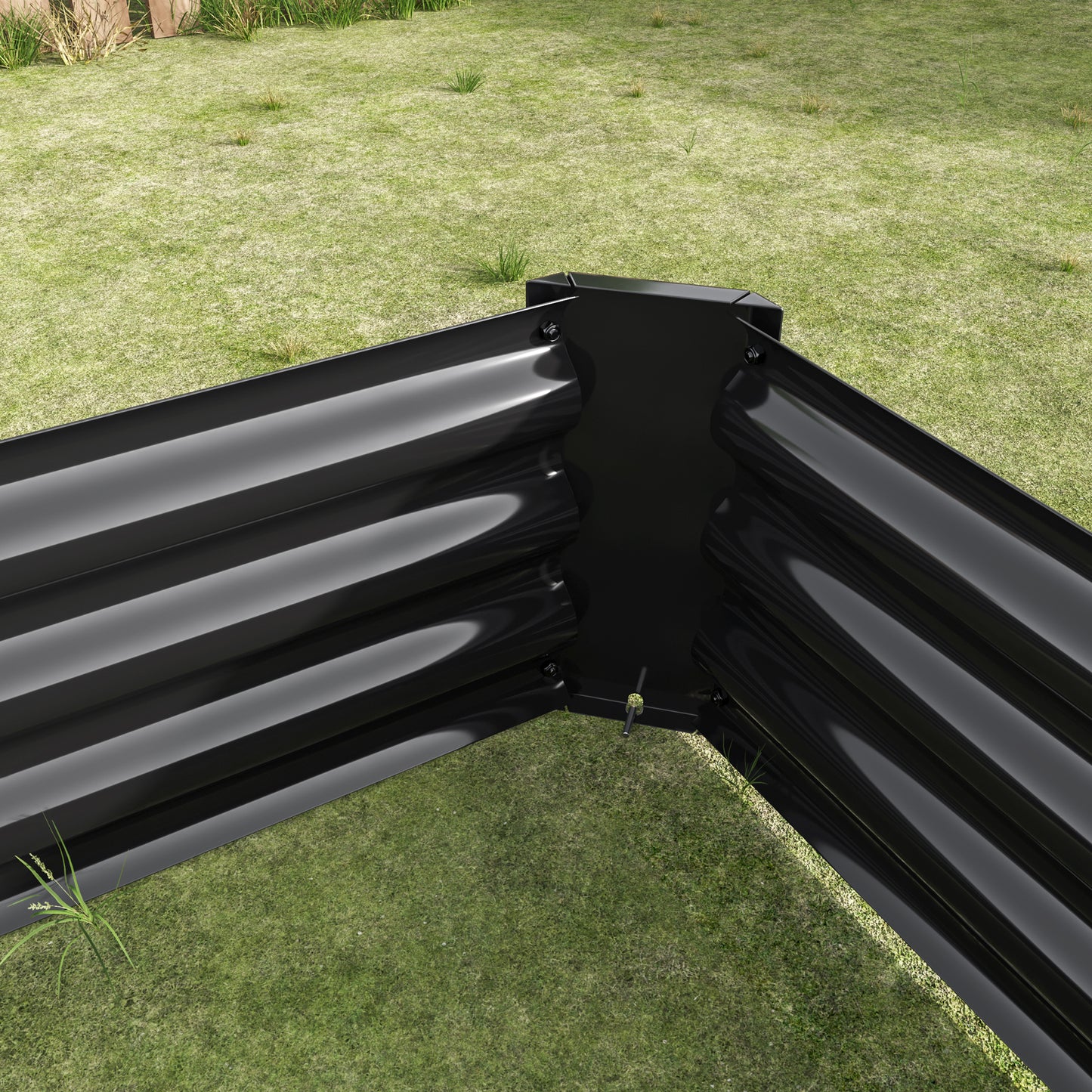 Metal Raised Garden Bed - 4'x2'x1' Rectangle Planter for Flowers, Vegetables, Herbs - Black