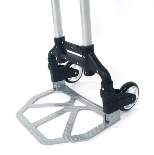 Portable Foldable Luggage Cart Trolley with Telescopic Handle - Black