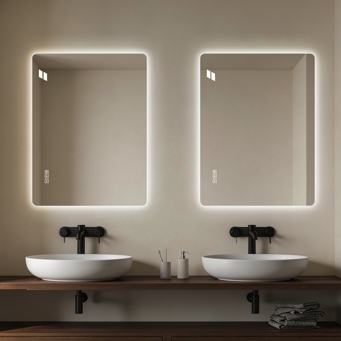 24x32 Inch LED Bathroom Mirror with Anti-Fog & Dimmable Lighting
