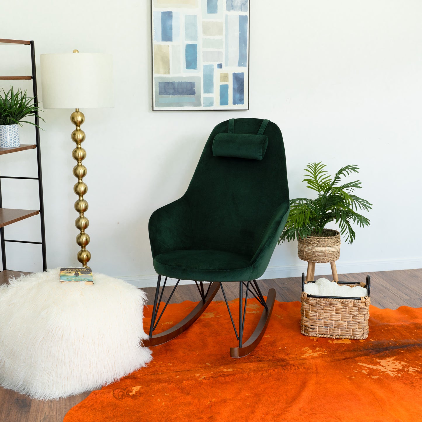 Chloe Mid Century Modern Rocker Livingroom And Bedroom Chair
