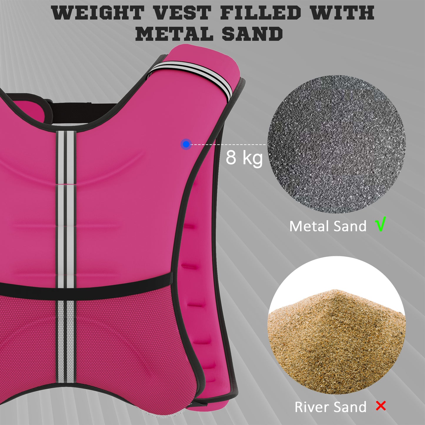 Adjustable Weighted Vest for Workout - 17.6 lbs, Pink