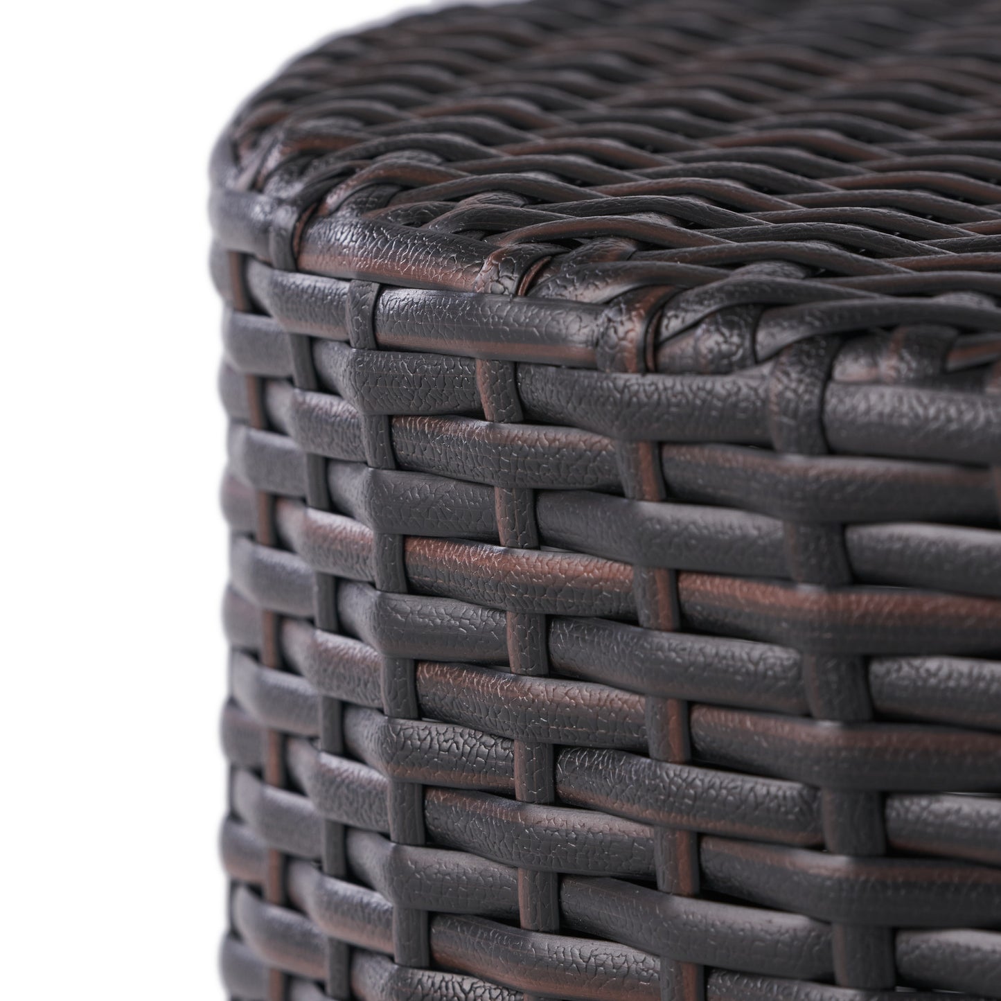 Outdoor Wicker Barrel Side Table - Brown Multi Accent Table