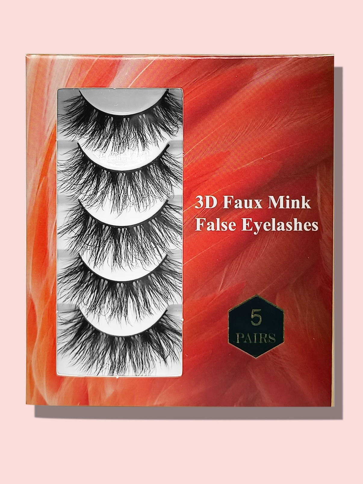 3D Faux Mink False Eyelashes - Voluminous Fluffy Cluster Style, 5 Pairs