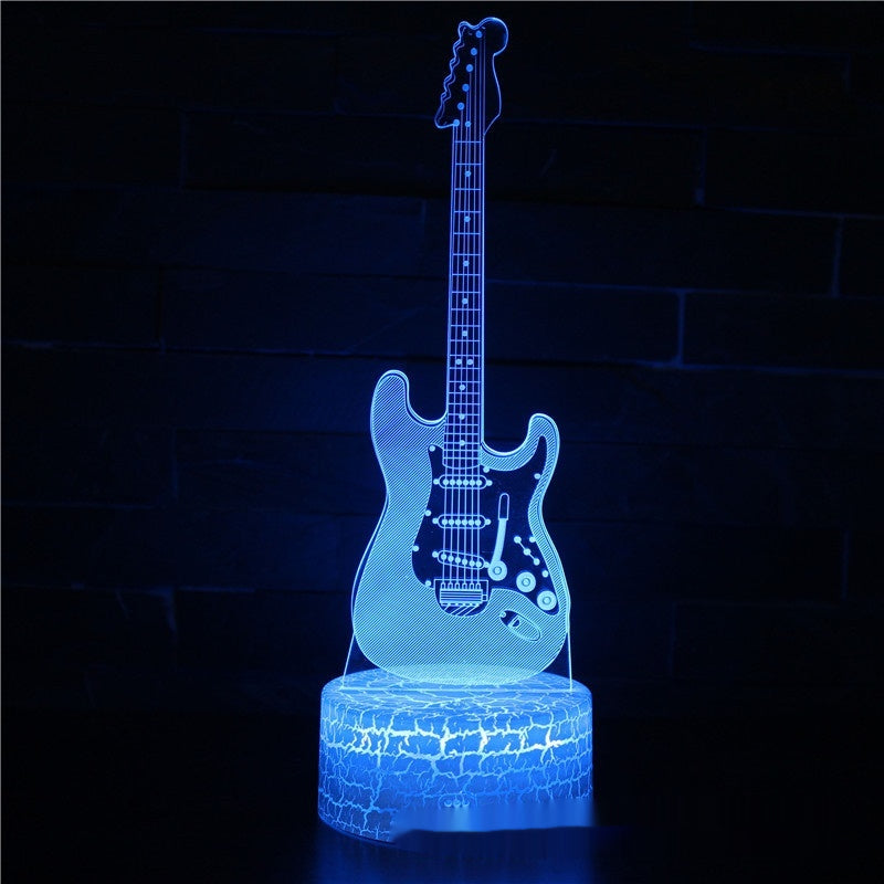 Electric Guitar Violin 3D Table Lamp with Multi-Color Touch & Remote