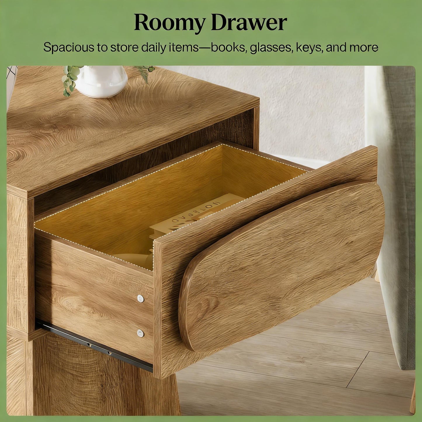 Compact Side Table with Drawer - Brown Accent Furniture