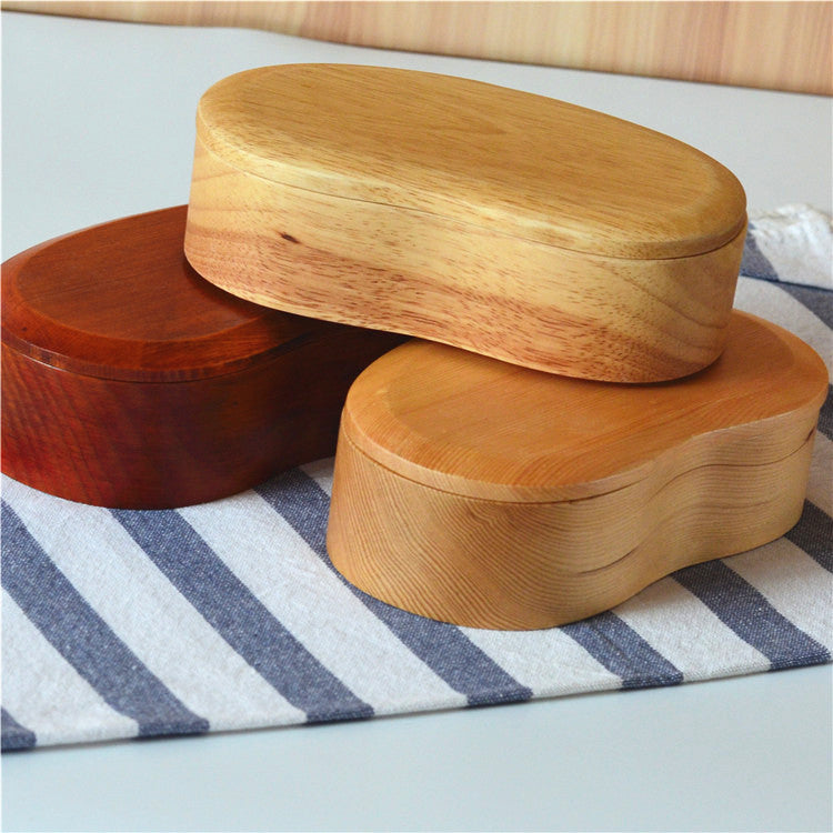 Japanese-Style Wooden Bento Lunch Box - Portable Minimalist Design