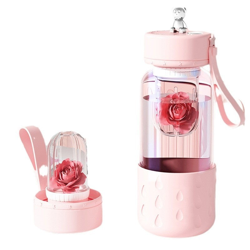 Magnetic Glass Water Cup with Tea Filter Sealed Leakproof Drinkware