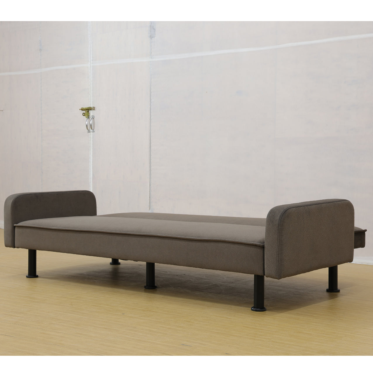 Flannel Sofabed for Living Room - Adjustable Brown Couch