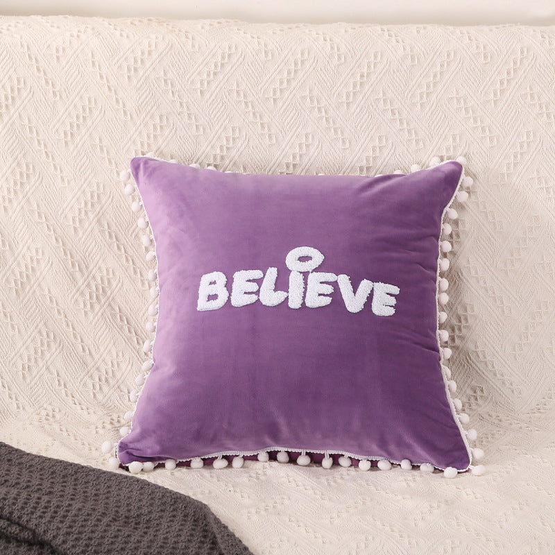 Modern Plush Cushion Cover 45x45cm - Multi-Color Throw Pillow for Home & Office