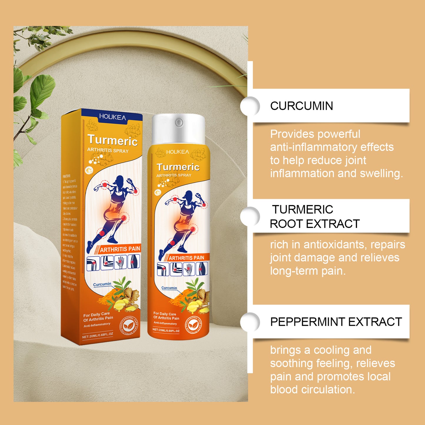 Turmeric Joint Pain Relief Spray - Natural Anti-Inflammatory Mist, 20ml