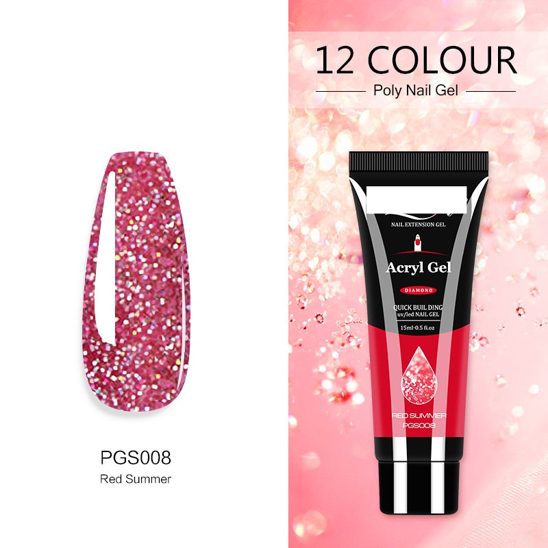 Women's Crystal Nail Polish Extender - Glitter & Capacity Variants 15ML