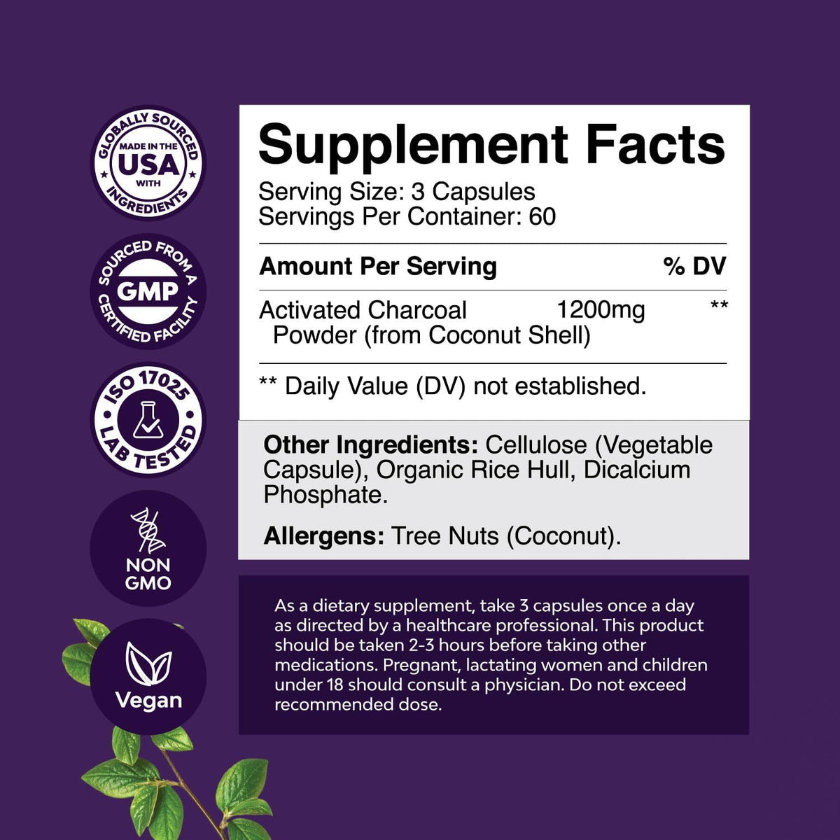 Activated Carbon Intestinal Support Capsules
