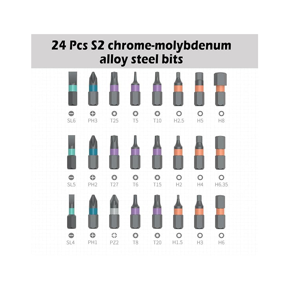 24-in-1 DIY Screwdriver Set with Magnetic Bits & Portable Case – Home Repair Tools