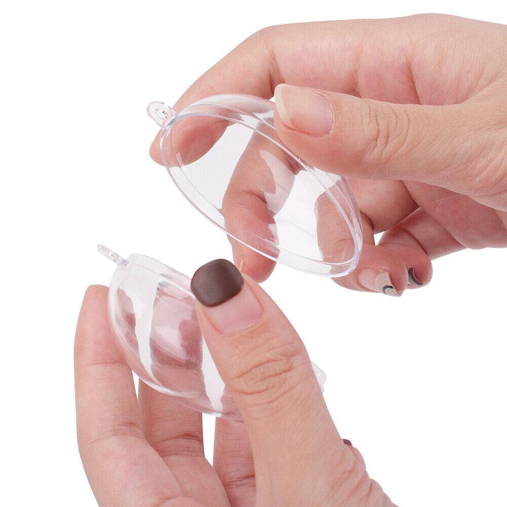 5 PCS Clear Plastic Fillable Christmas Tree Ornaments