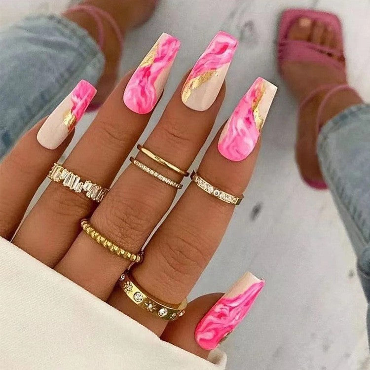 One Second Wearable Manicure Kit with Nail Stickers & Glue - Seamless & Ultra-Thin Styles