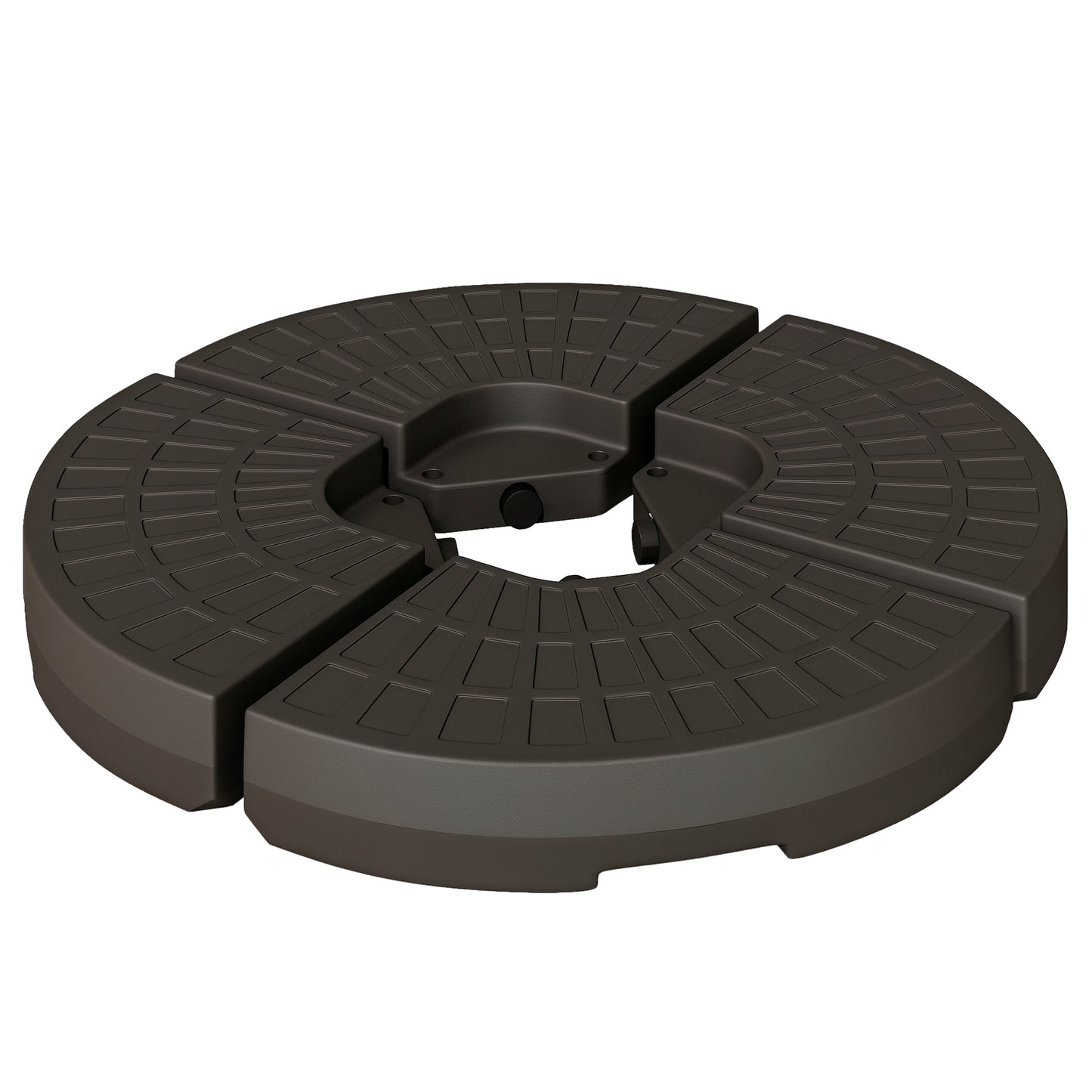 Cantilever Patio Umbrella Base - 4 Piece Set, 220 lbs Capacity, Coffee Brown