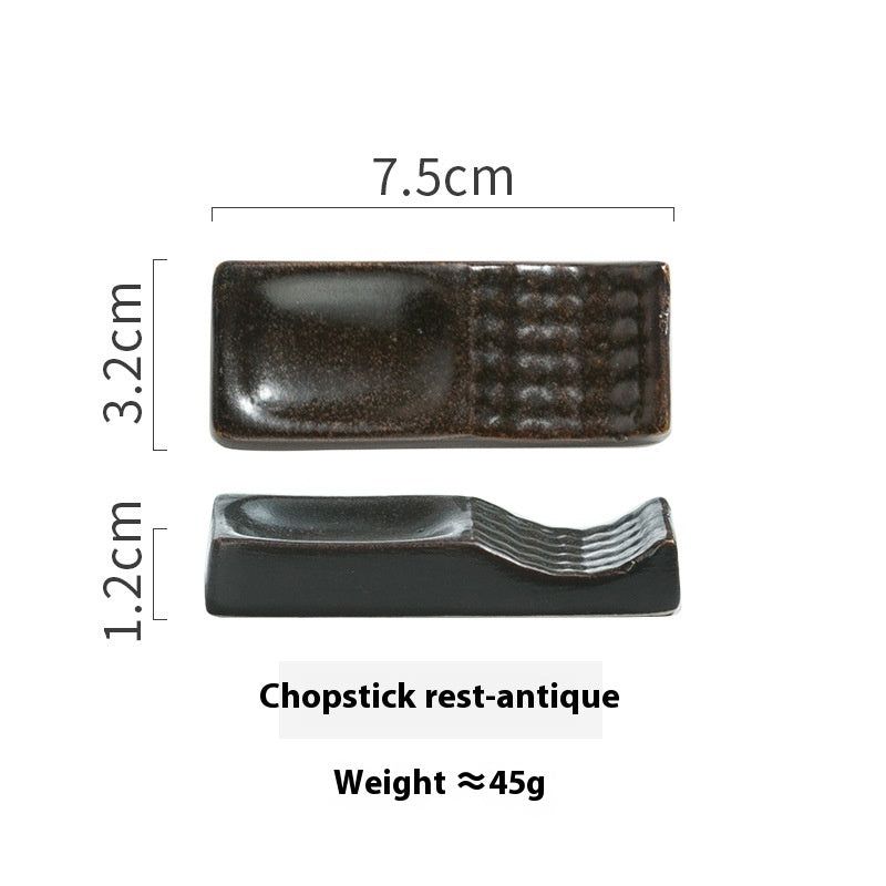 Ceramic Dual-Use Chopstick Rest with Spoon Holder - Porcelain Kitchen Accessory