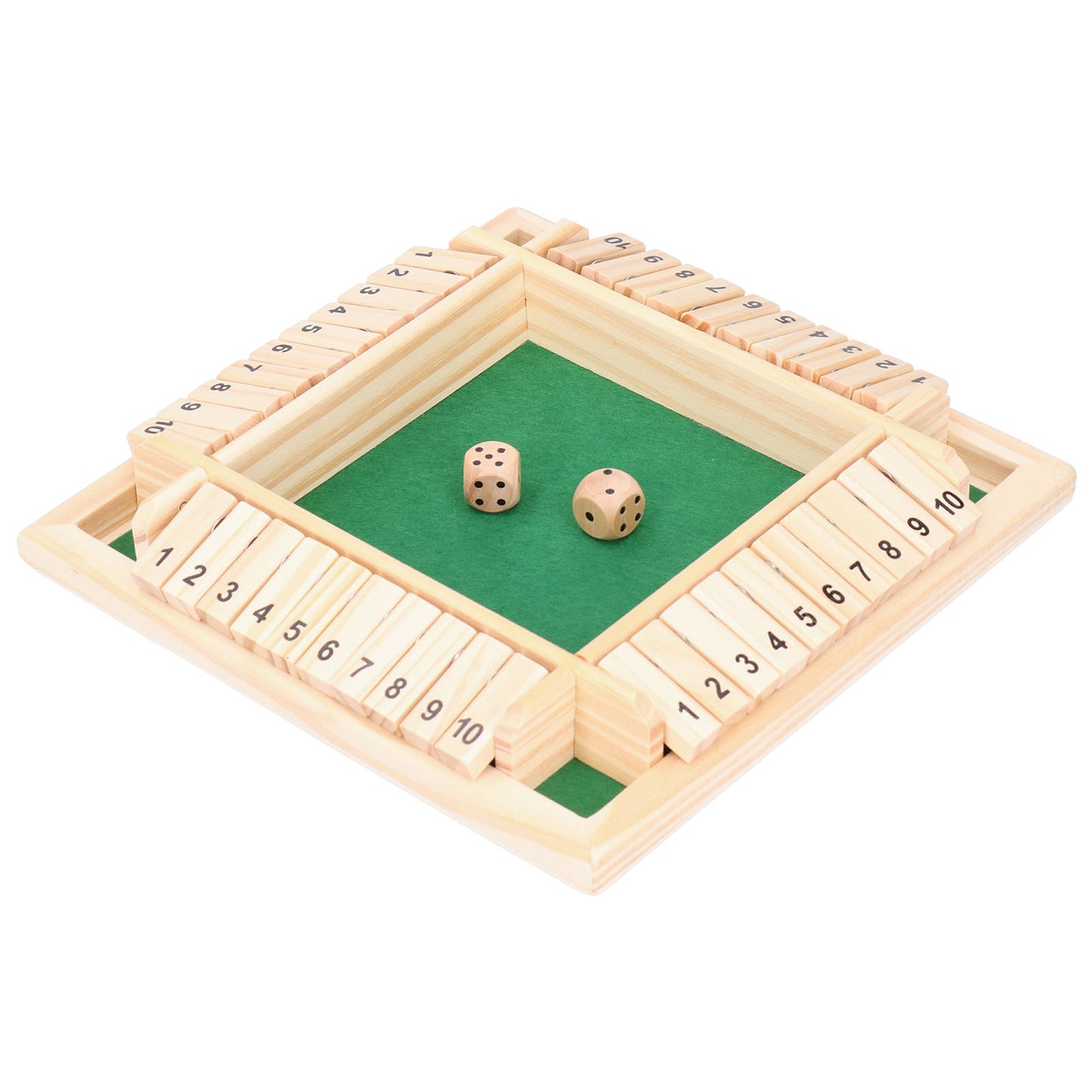 Wooden Number Board Dices Game Set Toy For 4 People KTV Pub Bar Party