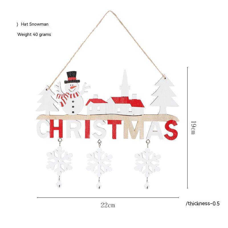 Christmas Wooden Hang Santa Snowman Reindeer Ornaments Decorations