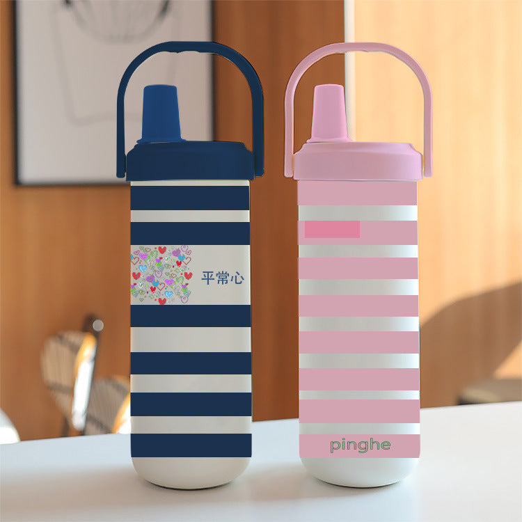 Large Capacity Stainless Steel Water Bottle with Handle - Insulated, Leakproof, 750ml