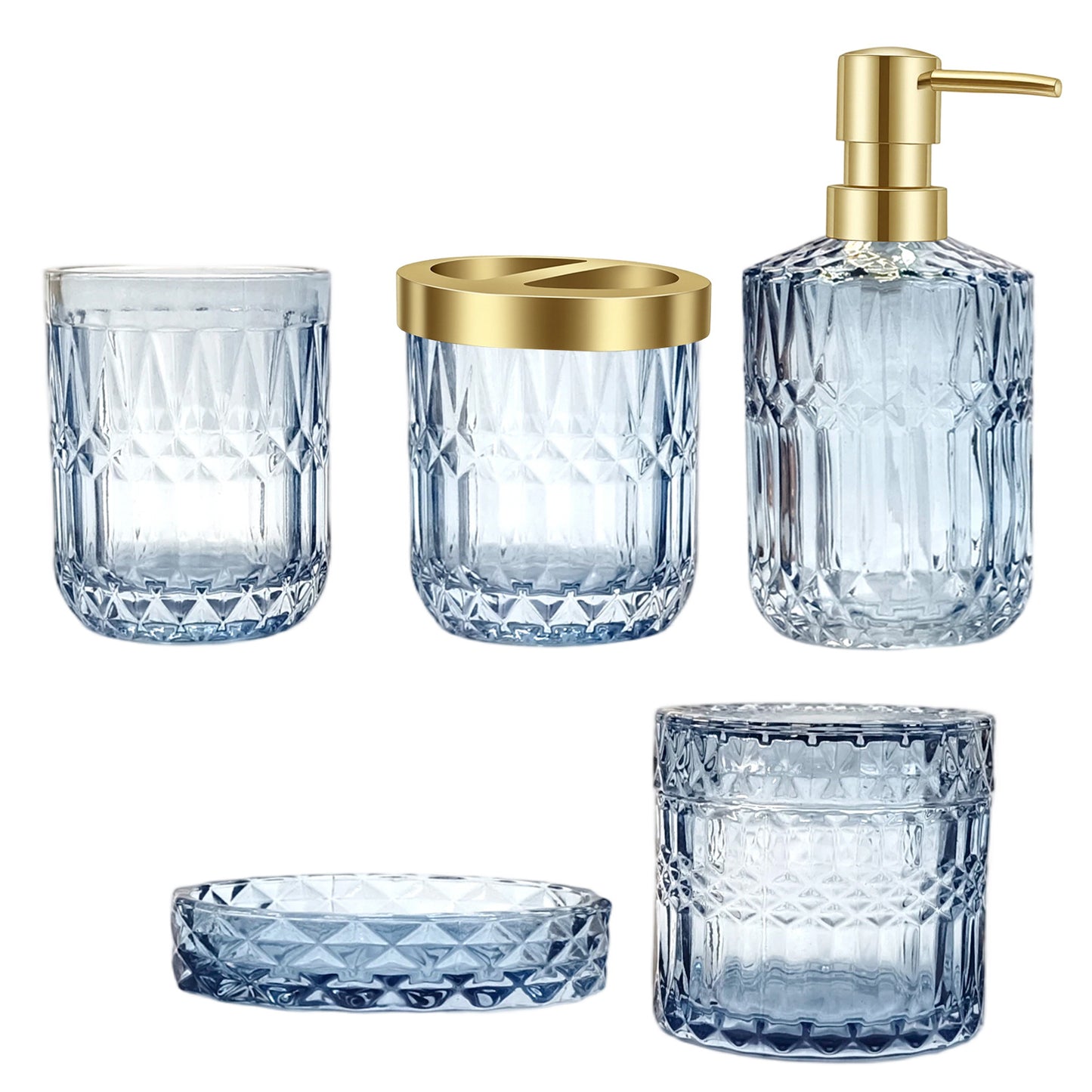 Luxury Glass Dispenser Set for Bathroom Lotion & Hand Soap