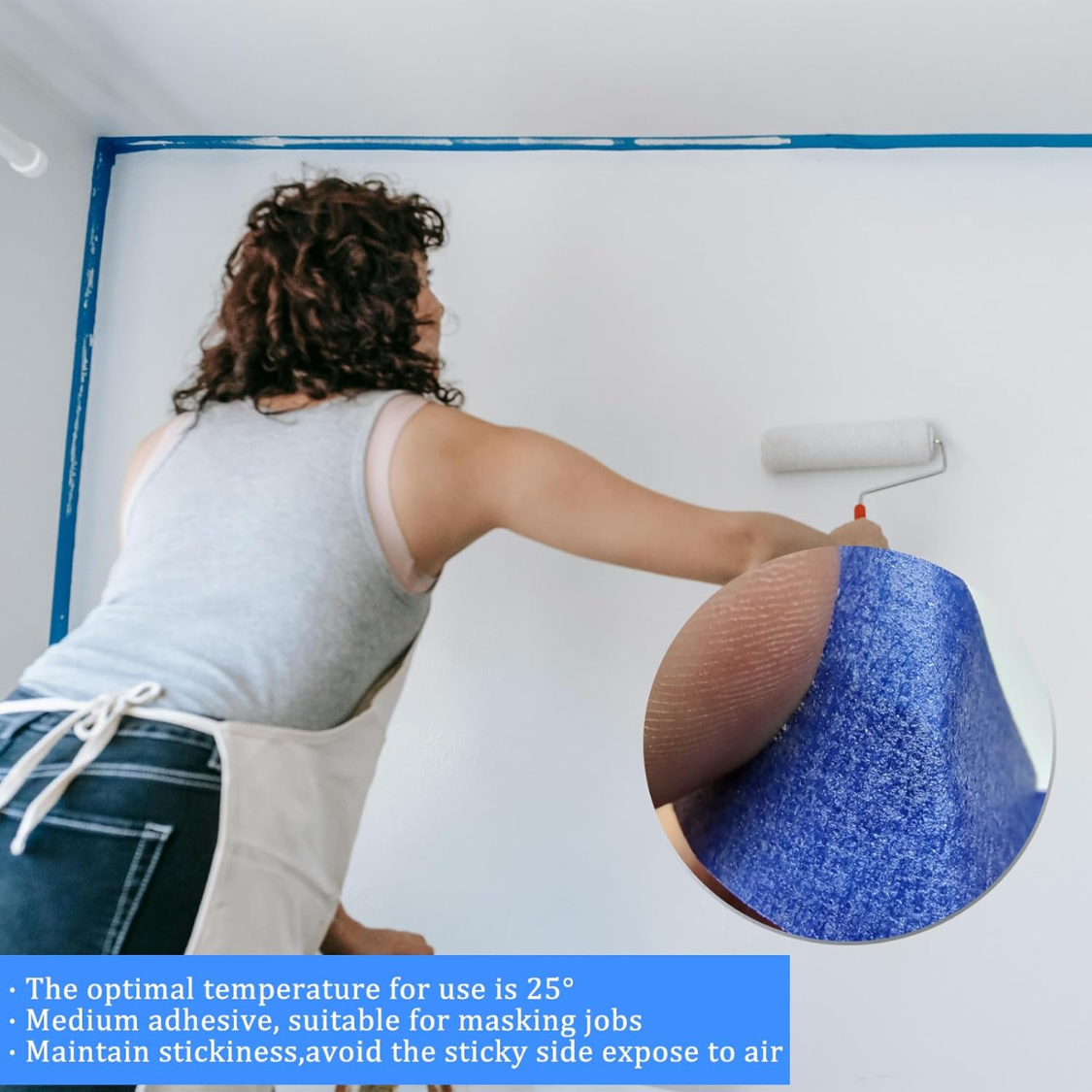 Blue Painter's Tape - 4 Rolls, 0.94in x 22yd, Easy Removal, Multi-Surface