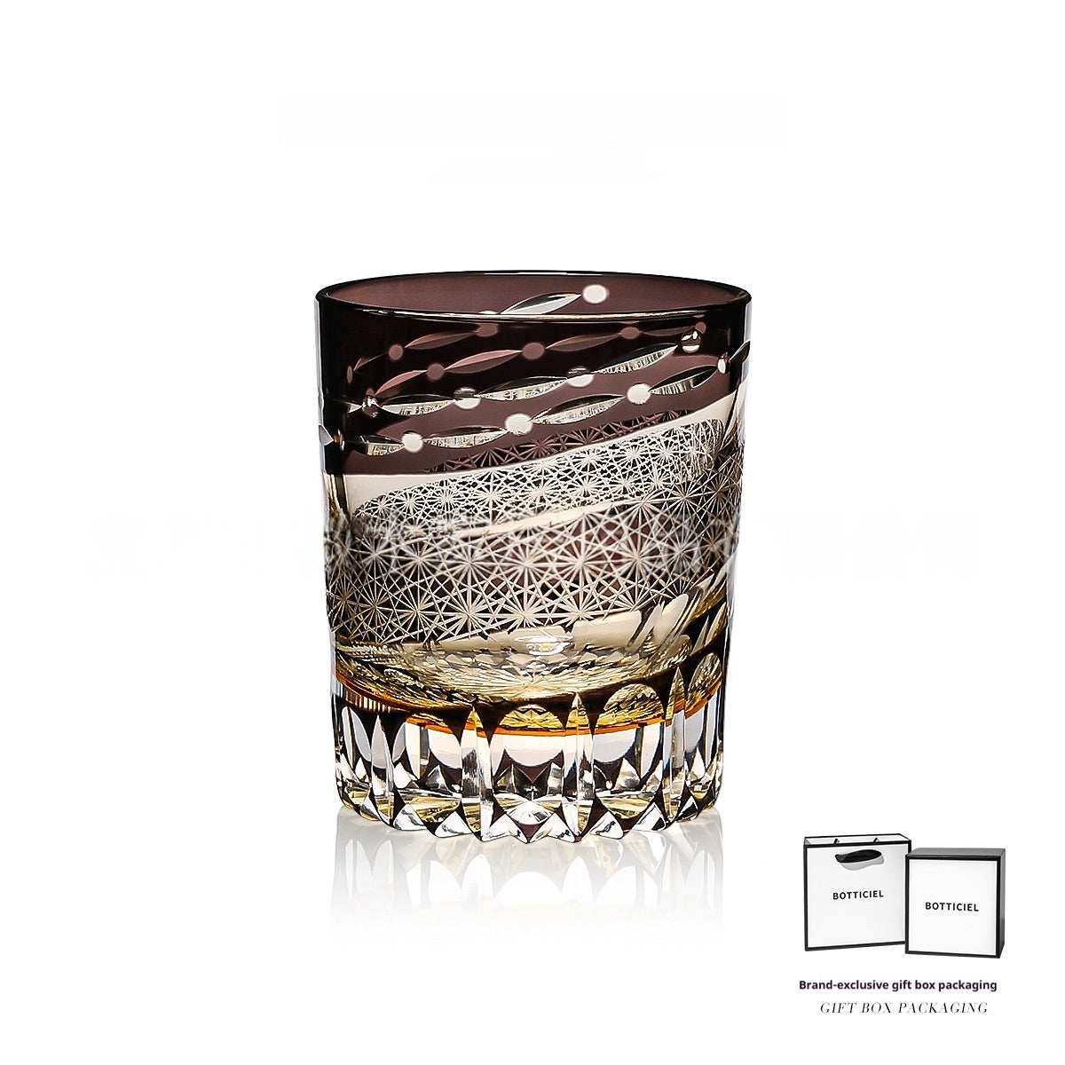 Whiskey Glass Set - Carved Lead-Free Crystal Liquor Drinkware