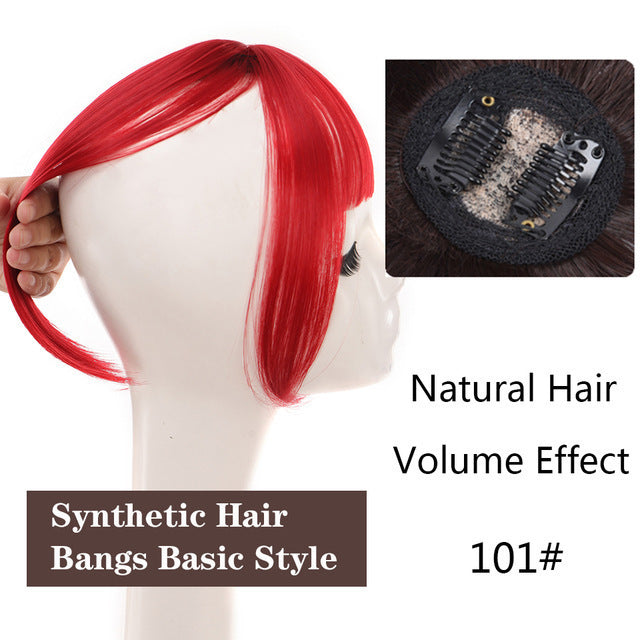 3D Bangs Straight Replacement Hair Covering Wig Set - High-Temp Fiber