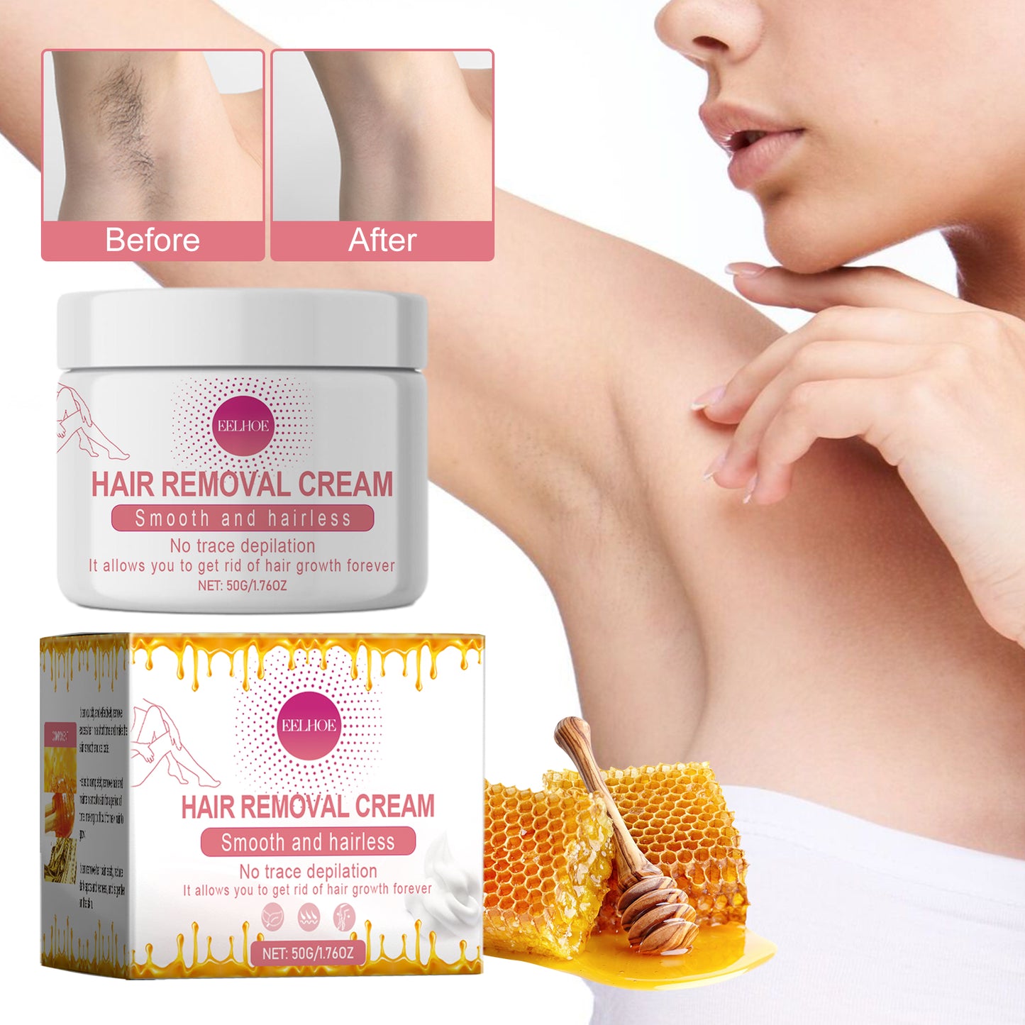 Gentle Hair Removal Cream for Face and Body - Moisturizing Formula