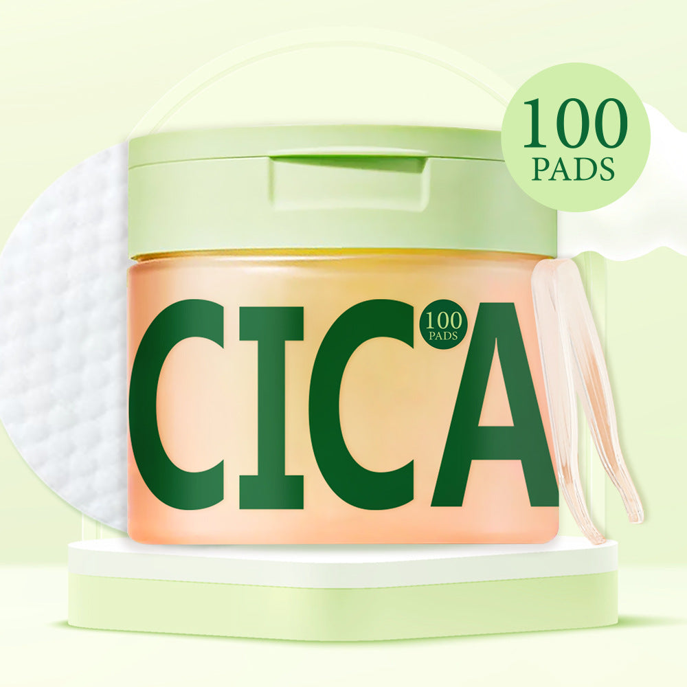 Centella Asiatica Cleansing Pads 100pcs - Skin Care Cotton Pads for Face & Dark Spot Toner