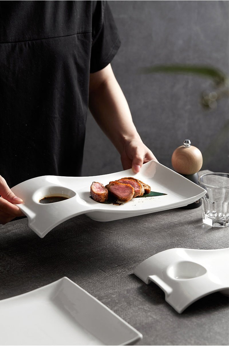 Ceramic Dumpling & Snack Plates Set - Household Kitchen Dinnerware