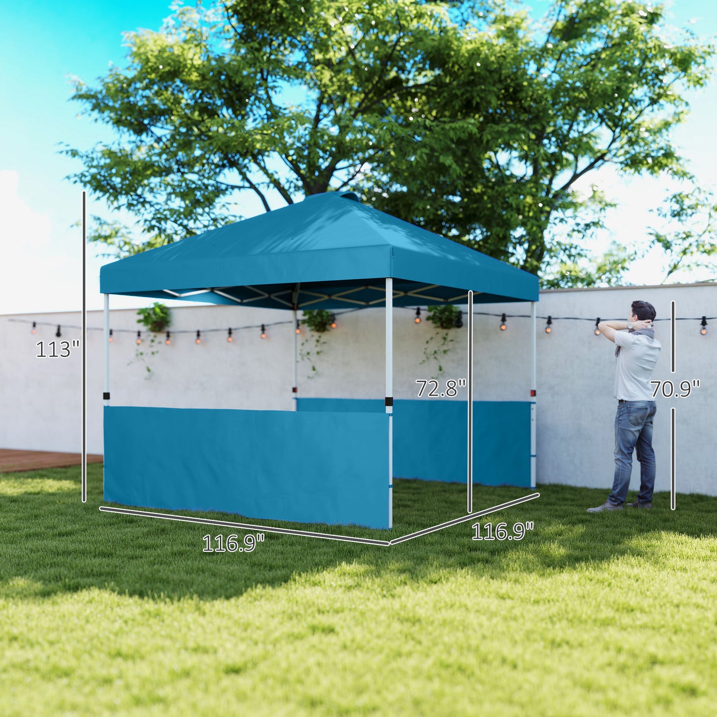 10x10 Pop-Up Canopy Tent with UV50+ Protection & Sidewalls