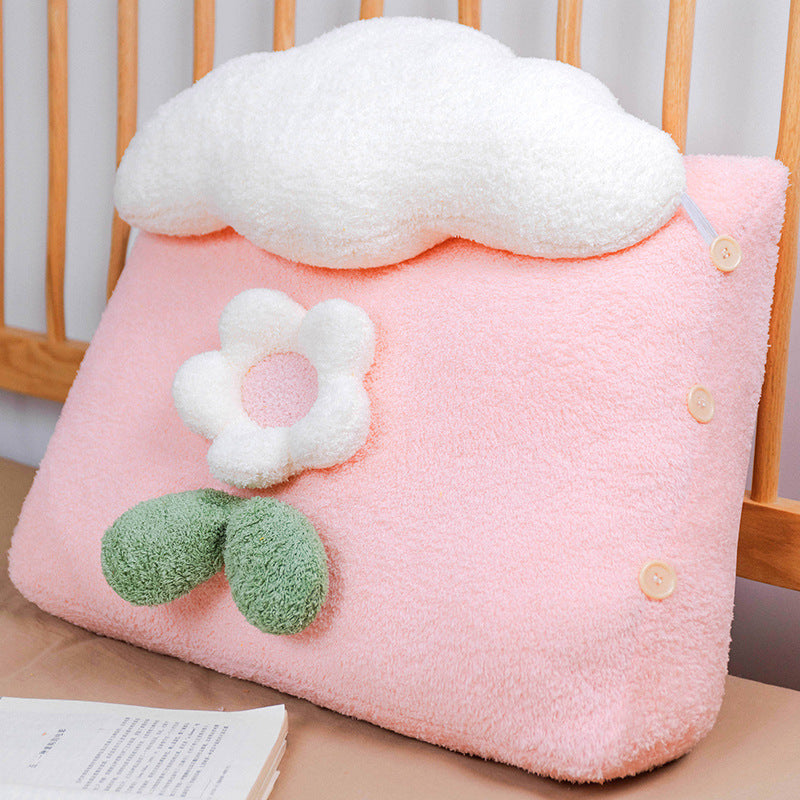 Cute Cloud-Shaped Bedside Pillow for Dorm Rooms - Plush Sleep Cushion