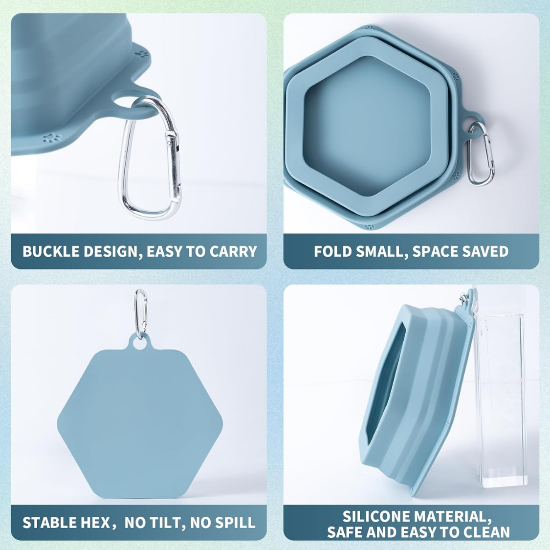 Travel Collapsible Pet Water Bowl - Spill-Proof, No Splash Design for Dogs & Cats, Large 24oz Capacity, Portable Vehicle Dish