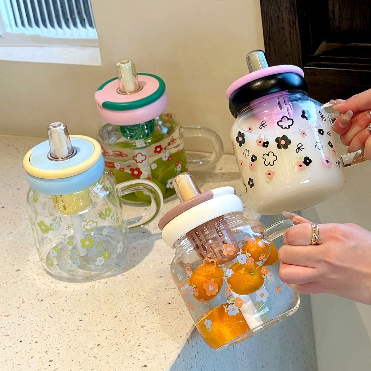 High-Temperature Resistant Borosilicate Glass Tea Water Cup 800ml | Multiple Colors