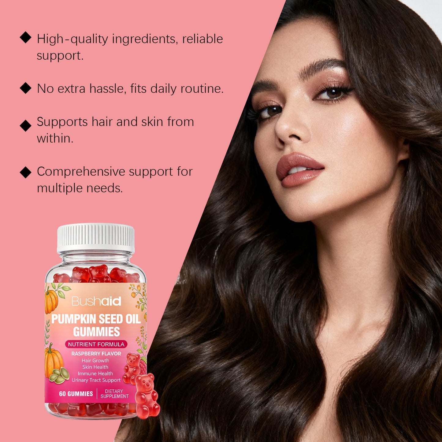 Biotin Hair Gummies for Nourishment - 60 Gummies for Healthy Hair