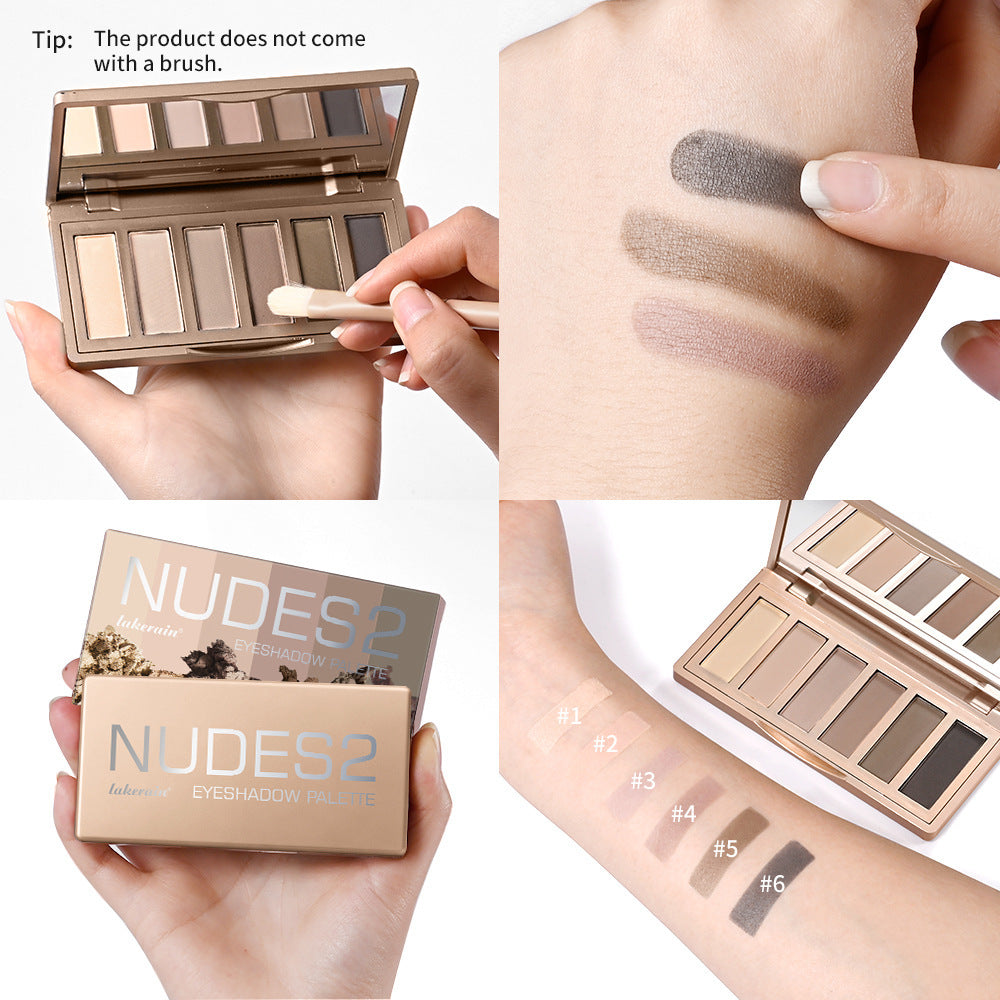 Six-Color Mini Matte Eyeshadow Palette for Natural Makeup