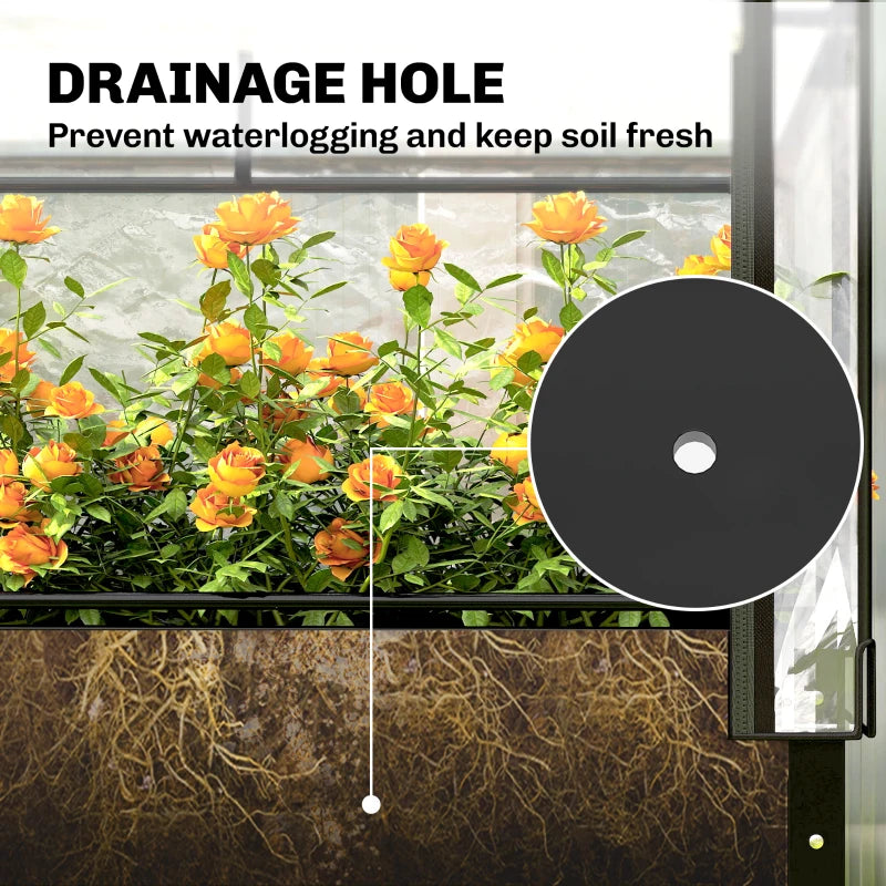 Elevated Raised Garden Bed with Mini Greenhouse - Black
