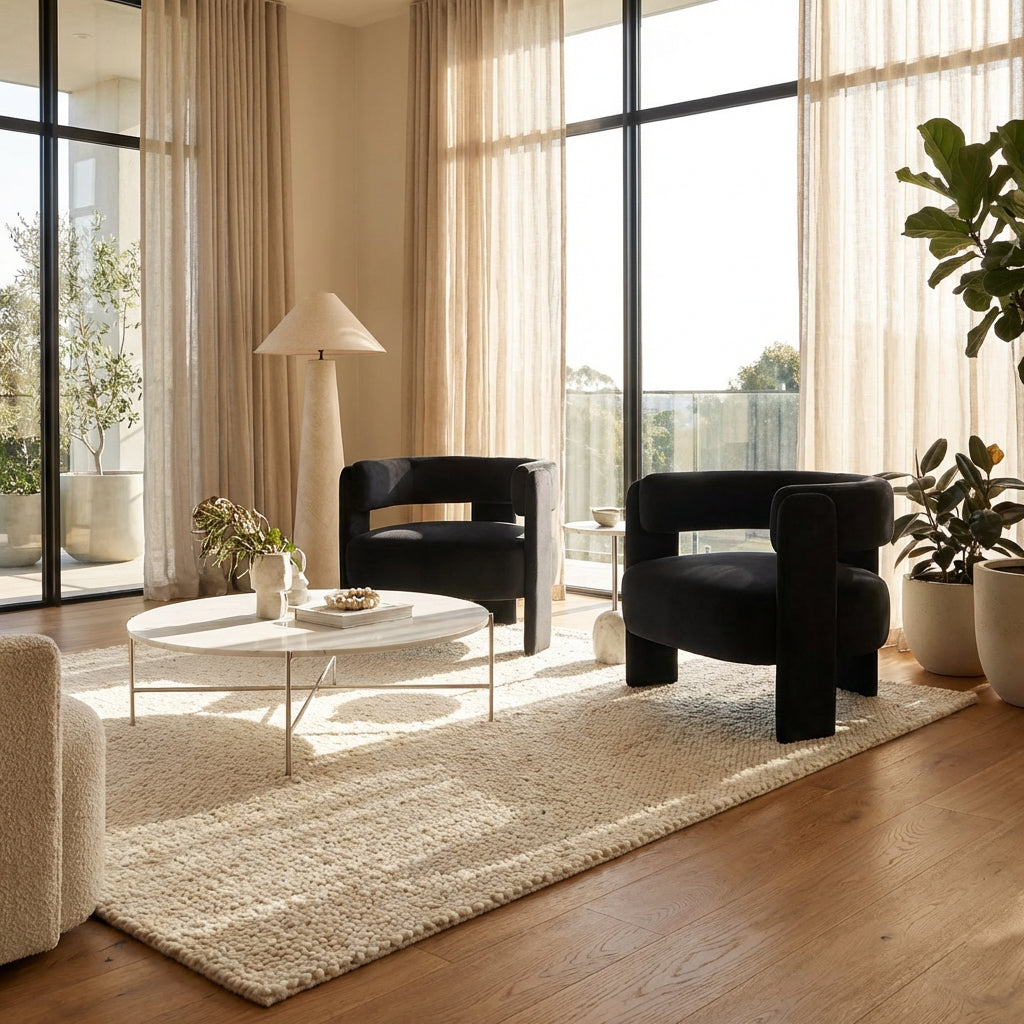 Modern Velvet Accent Chair - Comfy Single Sofa for Living Room