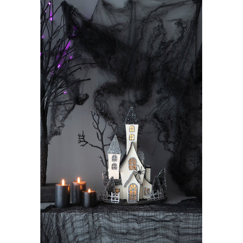 Lighted Haunted House Tabletop Decor - Halloween Decoration, 10x8.3x13.5"