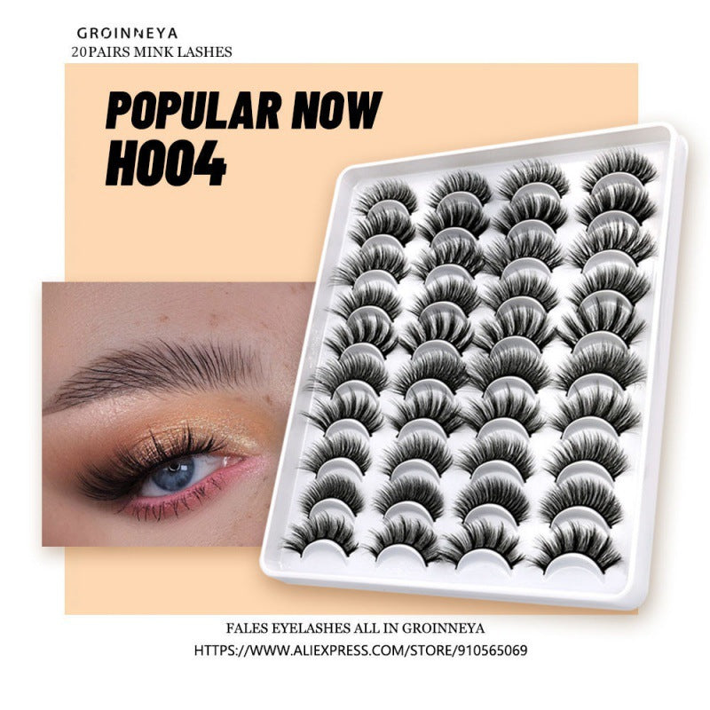 Self-Adhesive False Eyelashes 20 Pairs - Natural Look & Easy Application