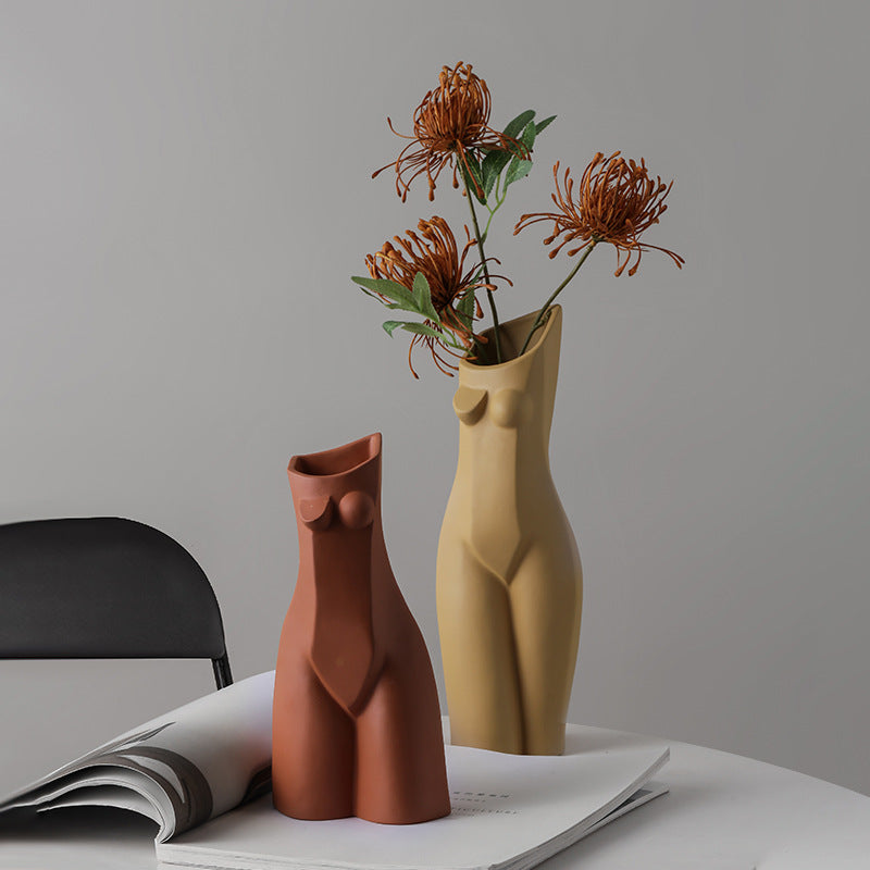 Female Body Art Vase - Ceramic Nordic Home Decor & Storage Bottle