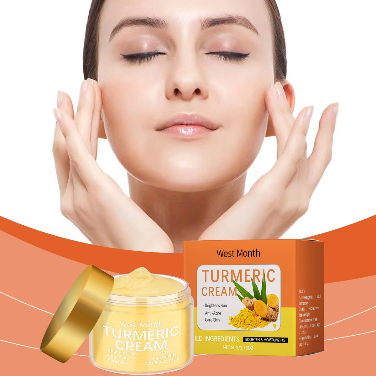 Turmeric Moisturizing Body Cream - Brightens Skin & Fights Acne 50g