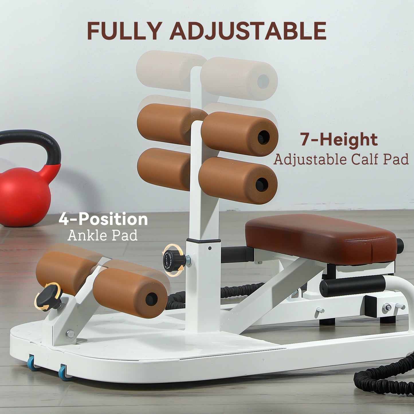 Foldable Hip Thrust & Sissy Squat Machine - White