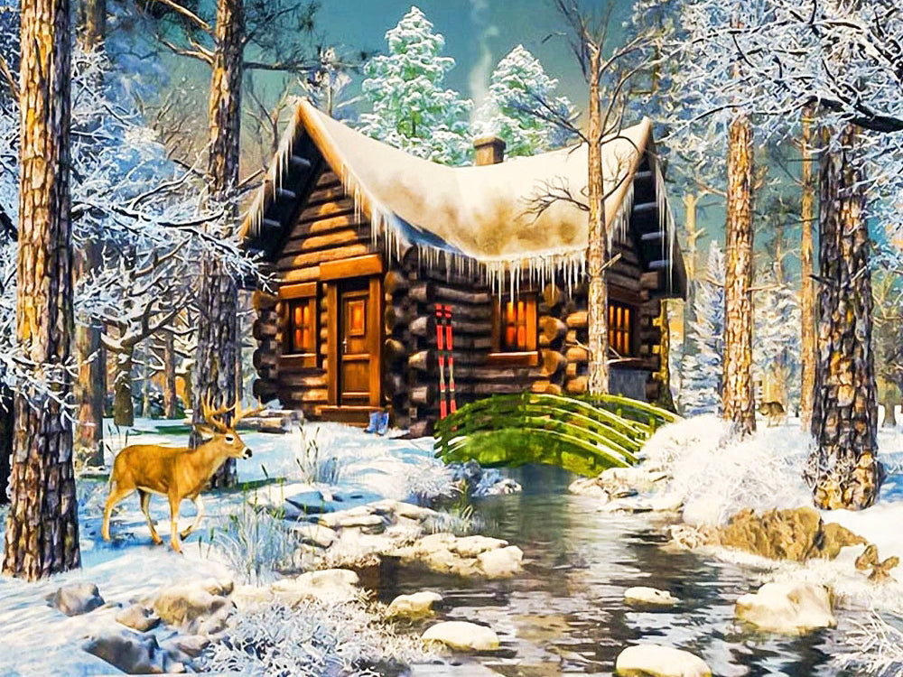 Winter Landscape Diamond Painting Kit - Embroidery Art & Craft