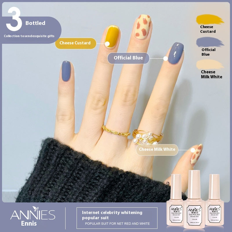Three-Color Gel Nail Polish Set for Manicure - Nude, Purple, Orange
