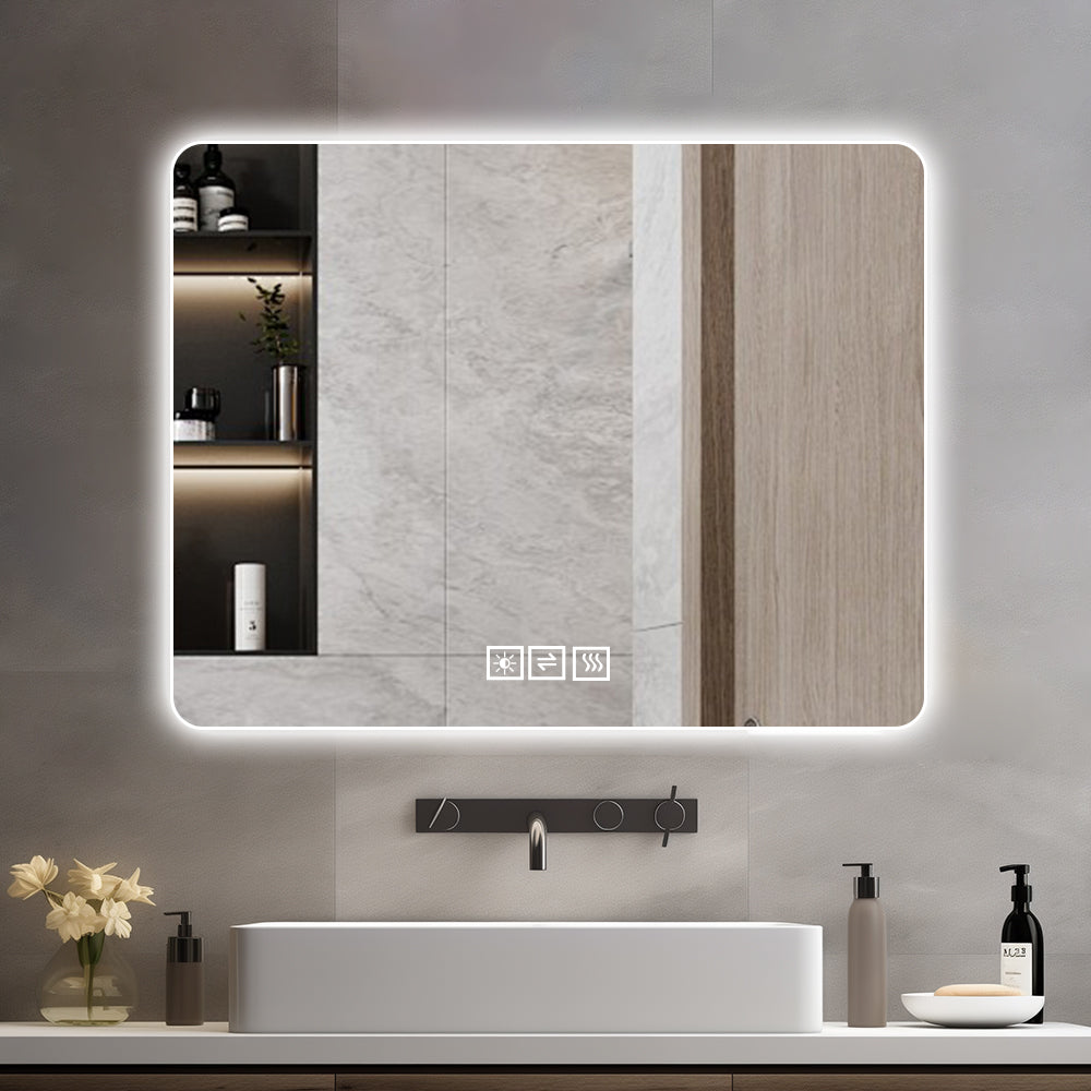 28x36 Inch LED Backlit Bathroom Mirror - Anti-Fog, Dimmable