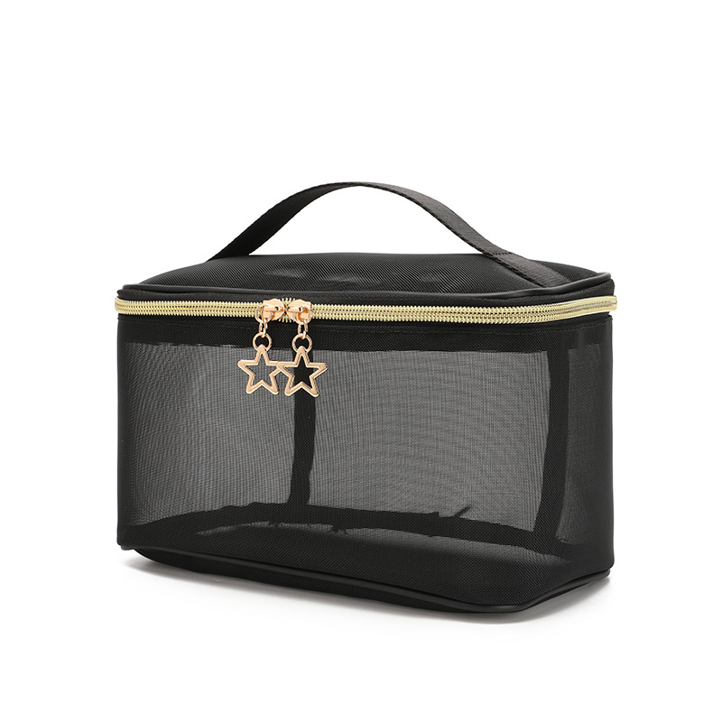 Double-Layer Hanging Toiletry Bag - Portable Mesh Travel Makeup Case