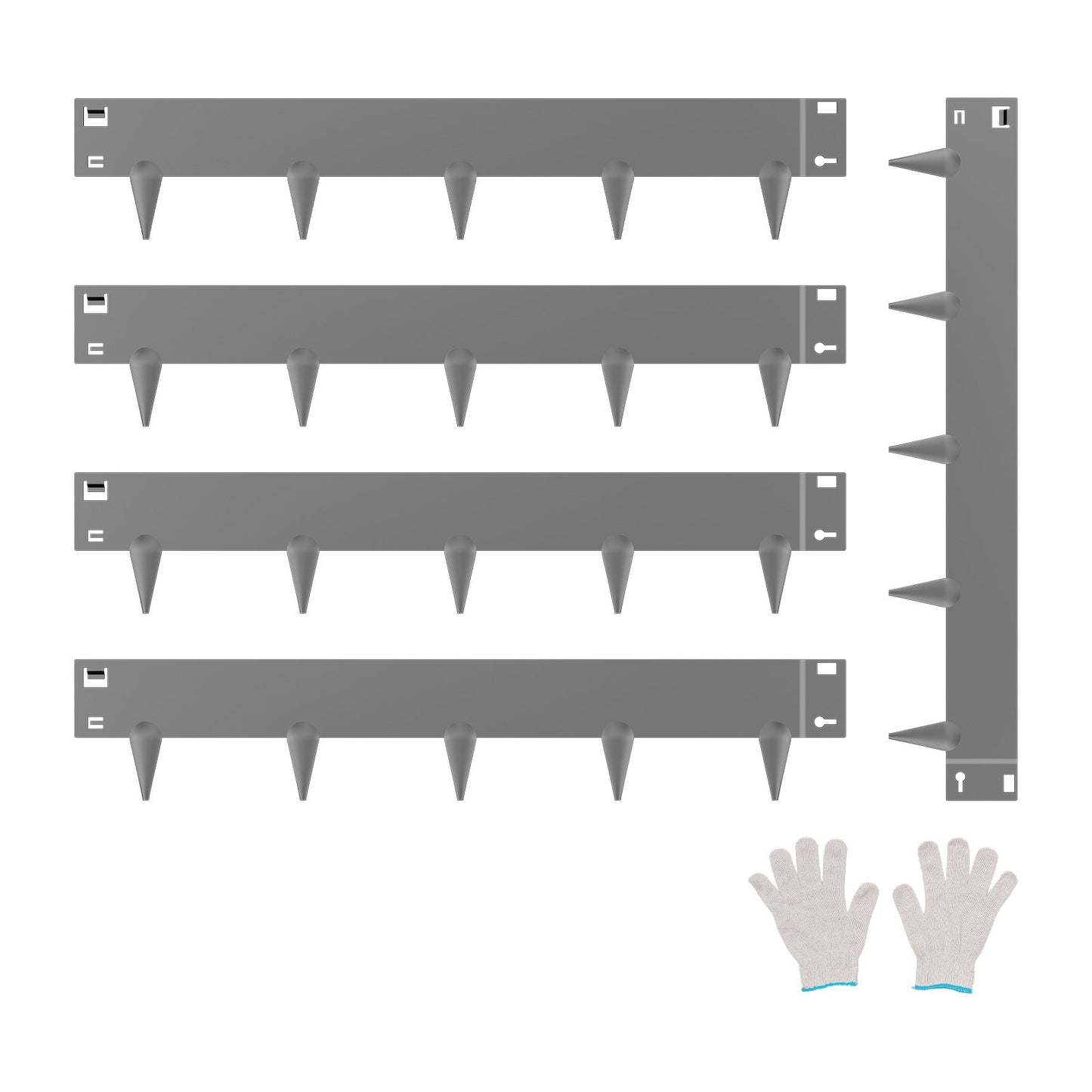 Rust-Resistant Steel Landscape Edging 5 Pack - 39x4in Garden Border, Dark Gray