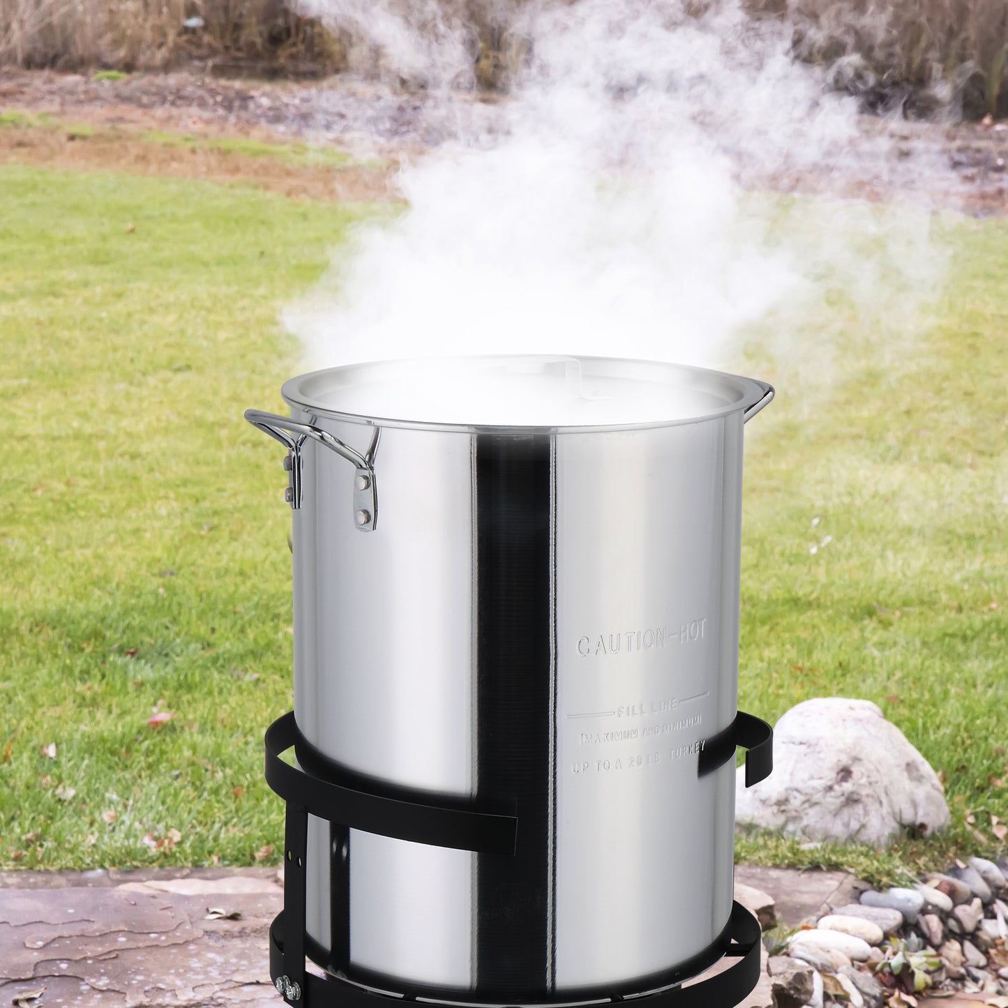 30QT Outdoor Turkey Fryer Set - Aluminum Pan & Iron Hob